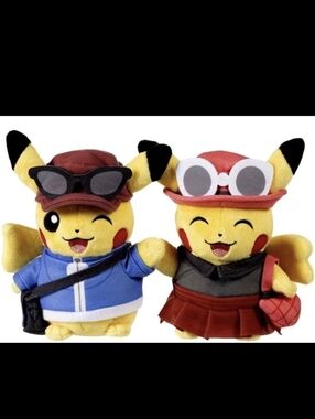 25th Anniversary Paired Pikachu Celebrations Kalos Region 6.5-Inch Plush Set